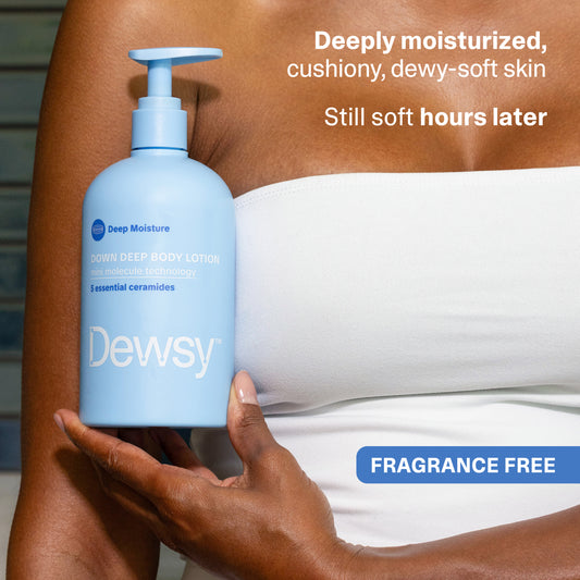 Down Deep Lotion Claim Fragrance Free Deeply moisturized, cushiony, dewy-soft skin Still soft hours later
